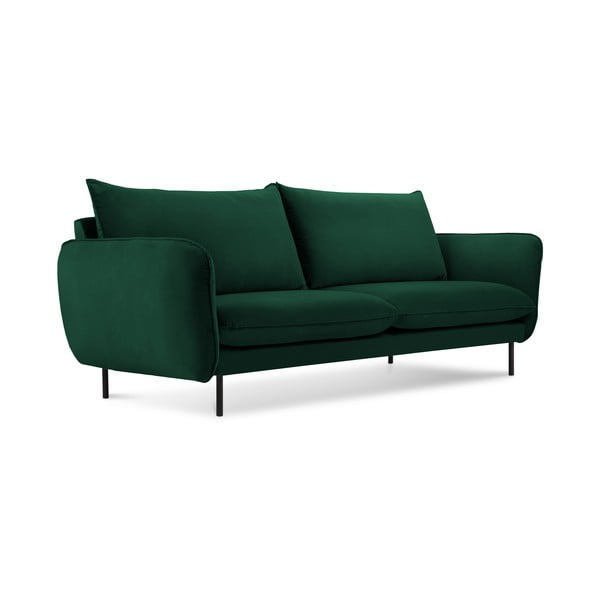 Temno zelen žametni kavč 160 cm Vienna - Cosmopolitan Design
