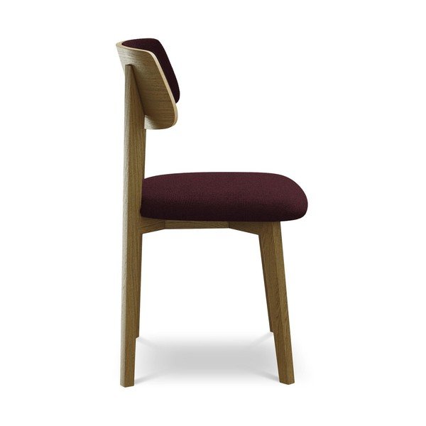 Bordo rdeč jedilni stol iz masivnega lesa Niu – Makamii-image-2