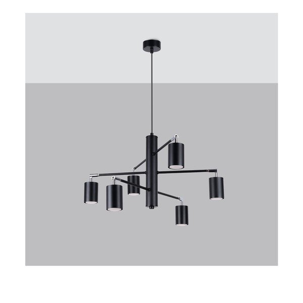 Črna kovinska viseča svetilka Virta – Sollux-image-3