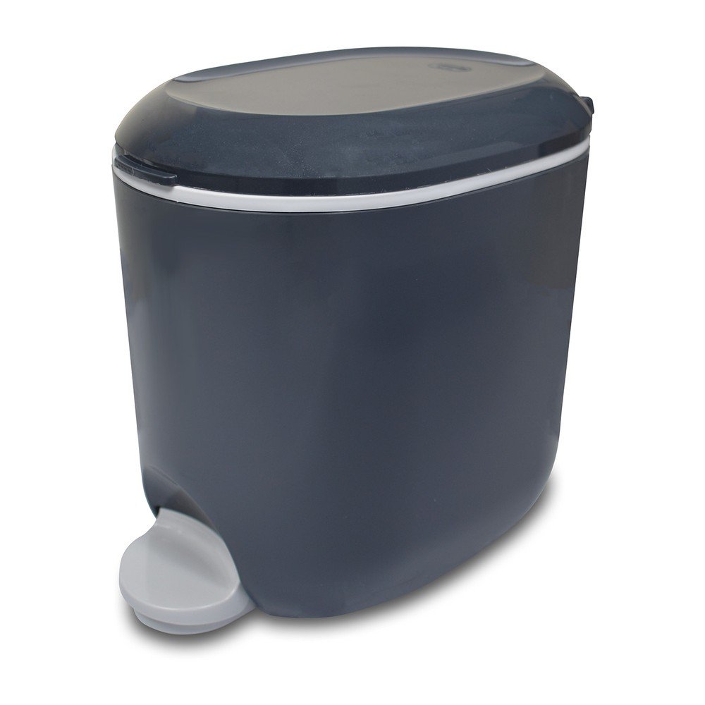 Temno siv plastičen koš za smeti s pedalom 3,5 l