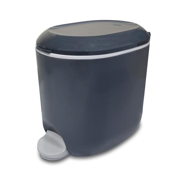 Temno siv plastičen koš za smeti s pedalom 3,5 l – Addis