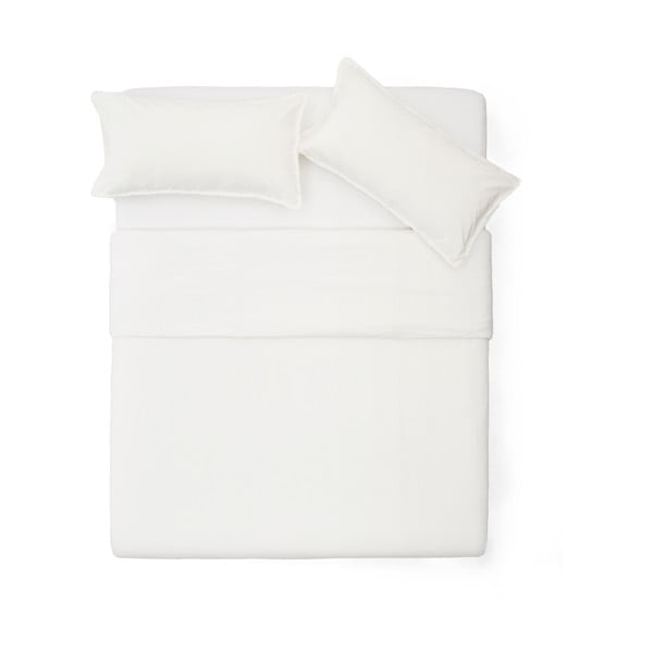 Kremno bela podaljšana posteljnina za zakonsko posteljo iz bombažnega perkala 240x220 cm Sifinia – Kave Home