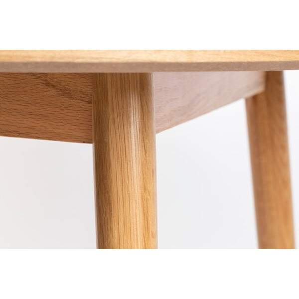 Okrogla jedilna miza z mizno ploščo v hrastovem dekorju ø 120 cm Fabio – White Label-image-3