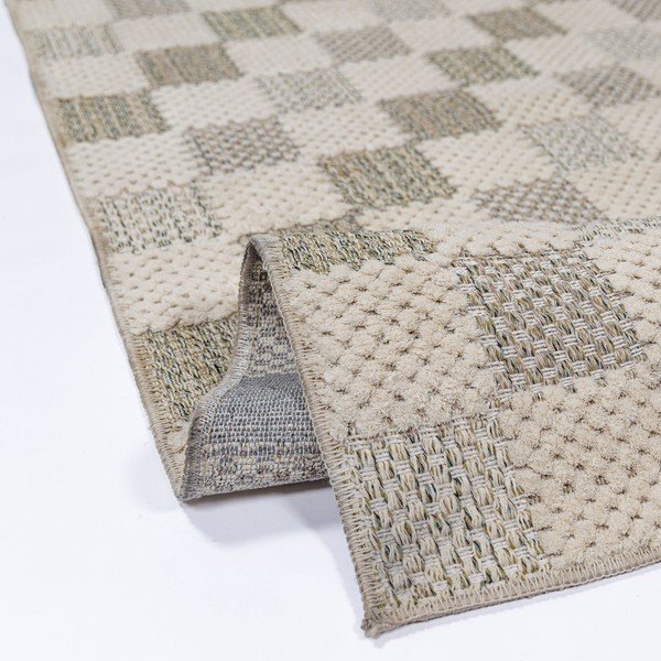 Zelen pralen tekač iz mešanice bombaža 80x230 cm Muted Checkerboard – Flair Rugs-image-3