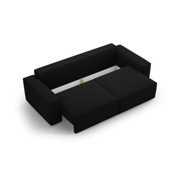 Črna raztegljiva sedežna garnitura 247 cm Jodie – Micadoni Home-image-3