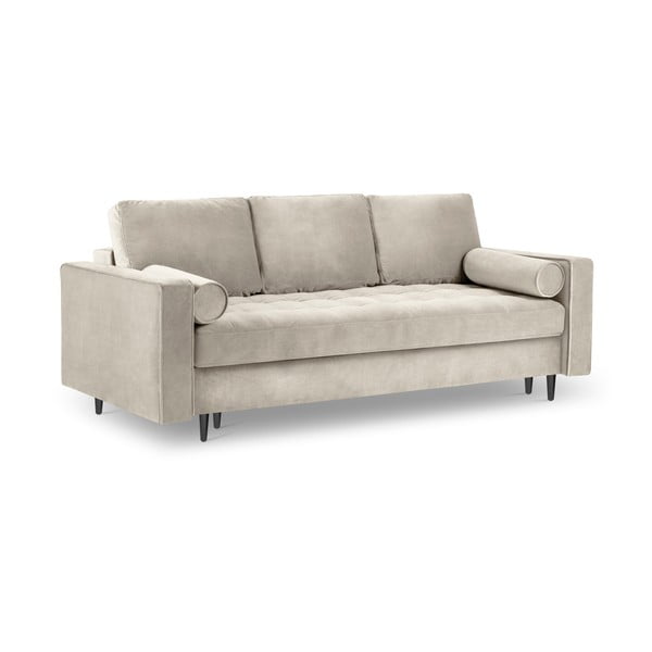 Bež žametna raztegljiva zofa Milo Casa Santo-image-3