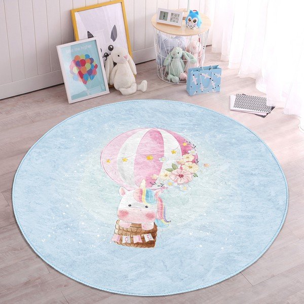 Svetlo modra otroška preproga ø 100 cm Comfort – Mila Home-image-2