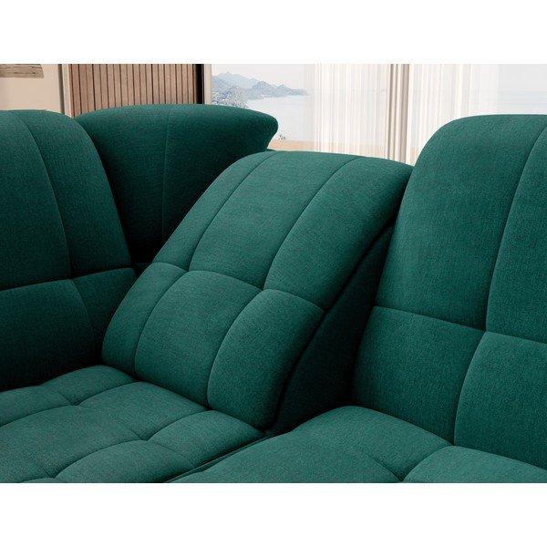 Zelena žametna raztegljiva/s prostorom za shranjevanje kotna sedežna garnitura (levi kot/v obliki črke L) Sado – ELTAP-image-1