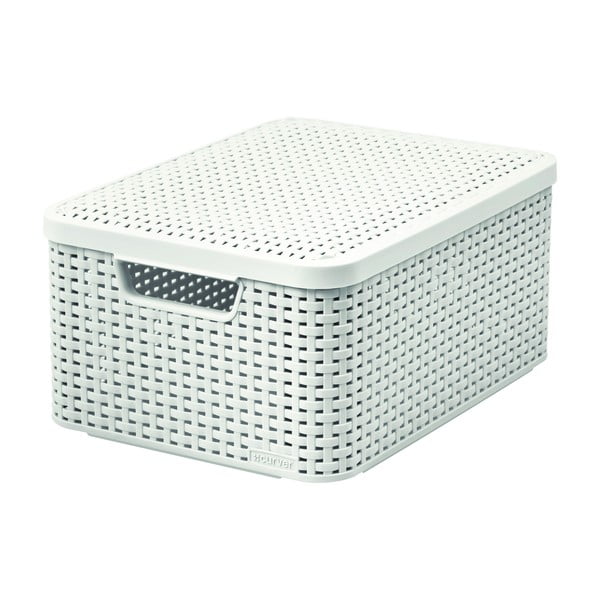 Kremno bela plastična škatla za shranjevanje s pokrovom Style – Curver