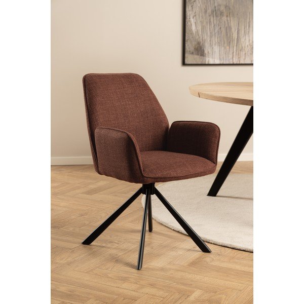 Opečnato oranžni oblazinjeni jedilni stoli v kompletu z nasloni za roke 2 ks Glenda – Actona-image-1