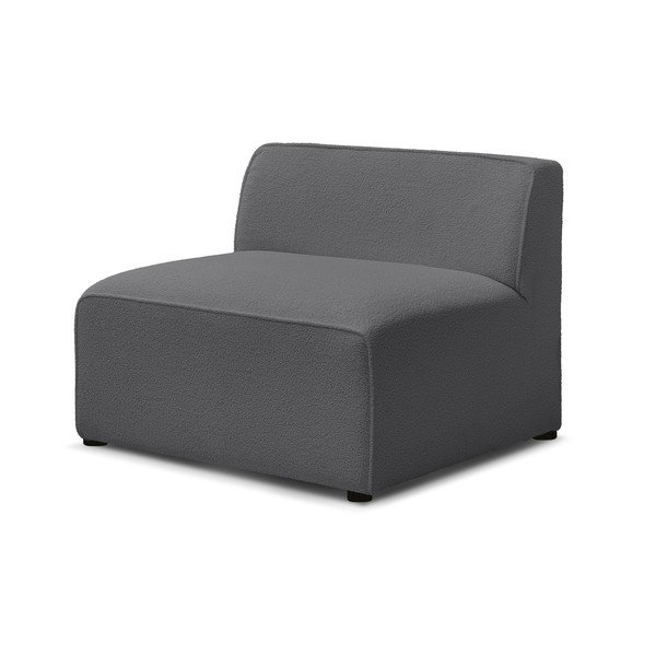 Temno siv modul za sedežno garnituro iz tkanine bouclé (sredinski modul) Megeve – Bobochic Paris-image-3