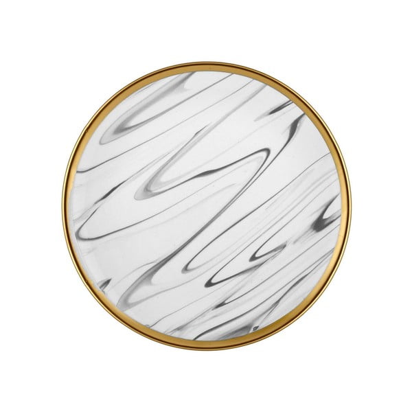 Komplet 6 sivo-belih porcelanastih desertnih krožnikov Mia Lucid, ⌀ 19 cm