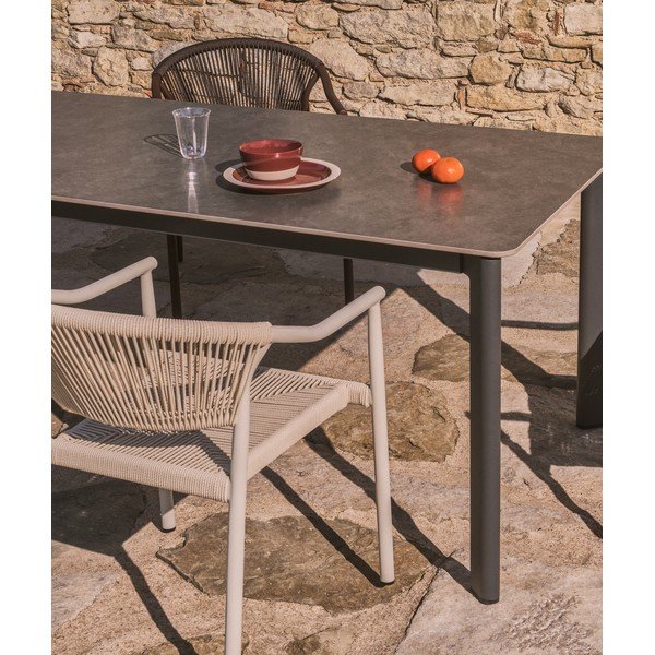 Vrtna miza s kamnito mizno ploščo 80x140 cm Anafi – Kave Home-image-1