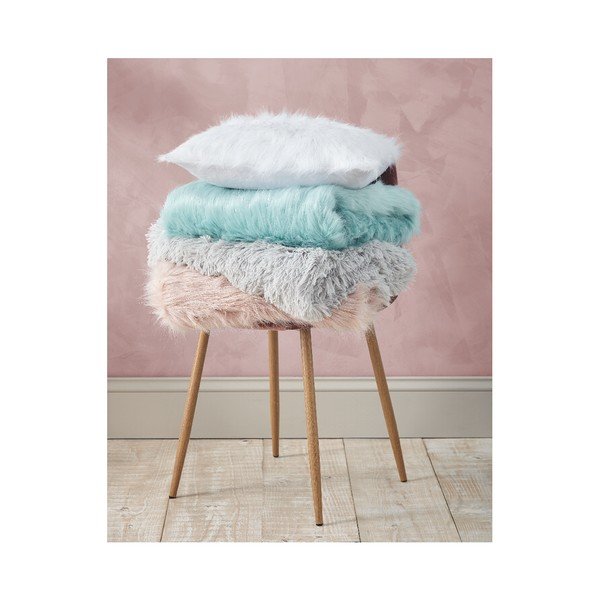 Bela prevleka za vzglavnik iz umetnega krzna Catherine Lansfield Metallic Fur, 45 x 45 cm-image-3