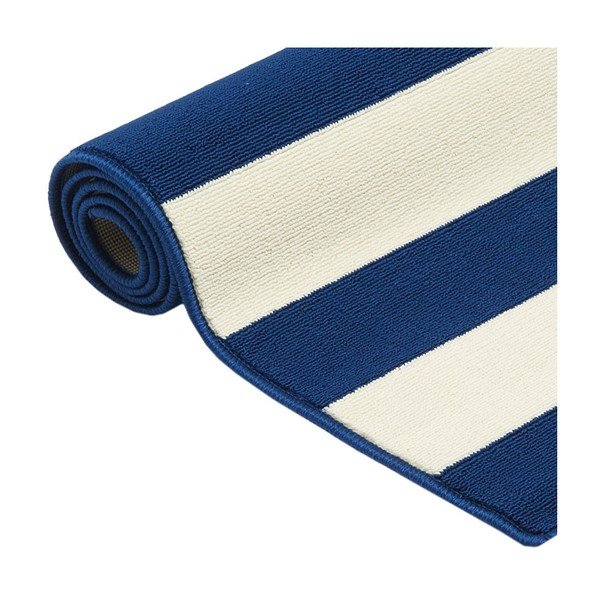 Modro-bela zunanja preproga Floorita Stripes, 133 x 190 cm-image-2