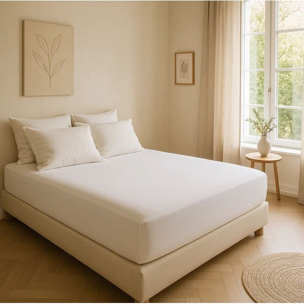 Bela napenjalna rjuha iz renforce bombaža 200x140 cm Ranforce – Mila Home Luxury-image-4