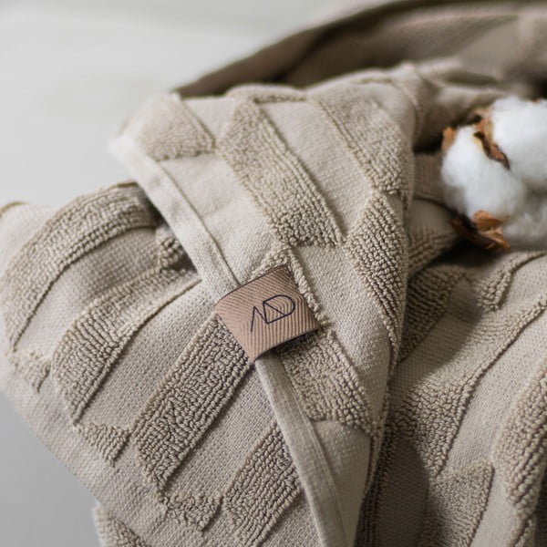 Bež bombažna kopalna brisača 70x133 cm Geo - Mette Ditmer Denmark-image-2