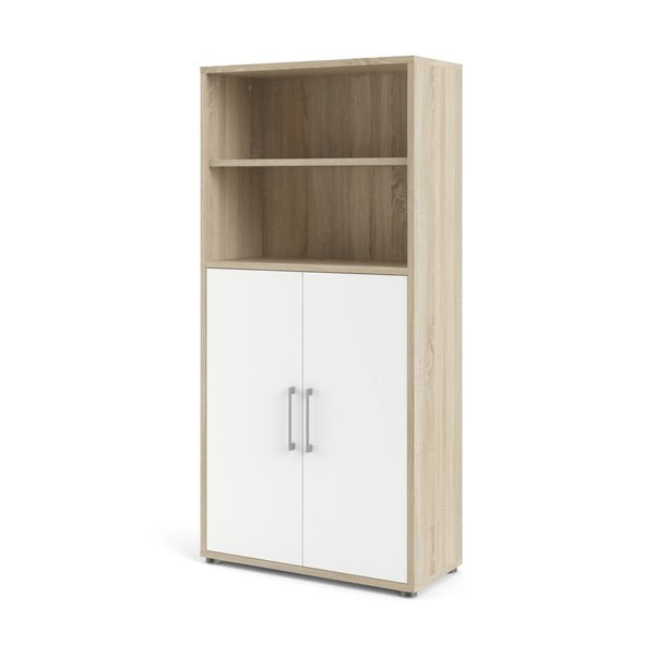 Modularna knjižna omara v beli barvi in hrastovem dekorju 89x189 cm Prima - Tvilum