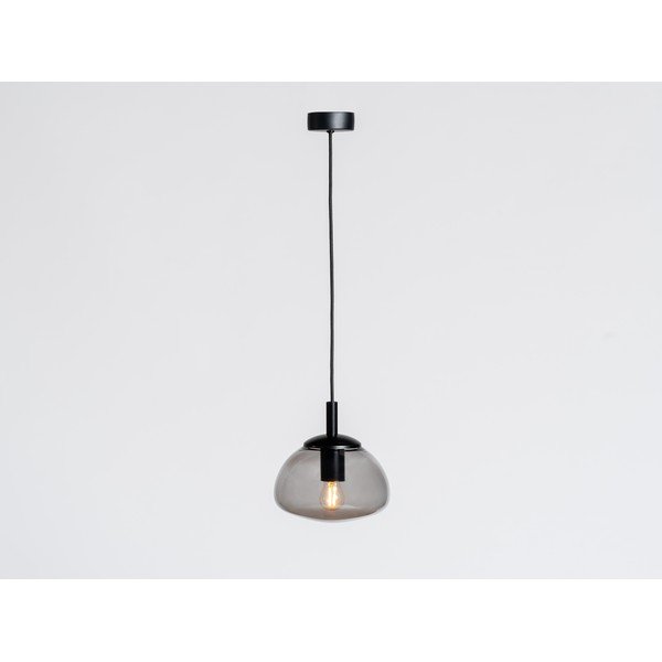 Črna viseča svetilka s steklenim senčilom ø 30 cm Flin – CustomForm-image-1