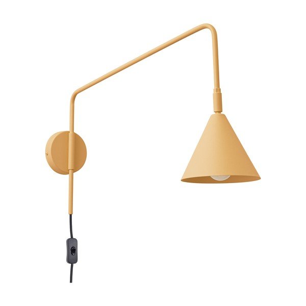 Rumena stenska svetilka z vtikačem ø 14 cm Zylo – Sollux