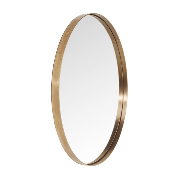 Kare Design Okroglo ukrivljeno ogledalo z okvirjem v bakreni barvi, ⌀ 100 cm-image-1
