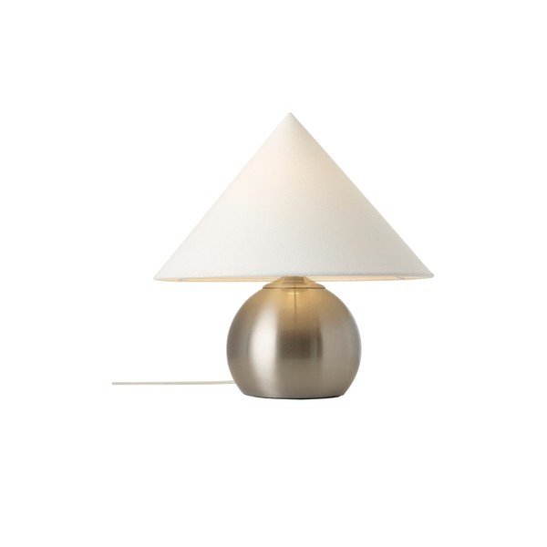 Bela/v sijajno srebrni barvi tekstilna namizna svetilka (višina 38 cm) Connie – Ellos Home-image-3