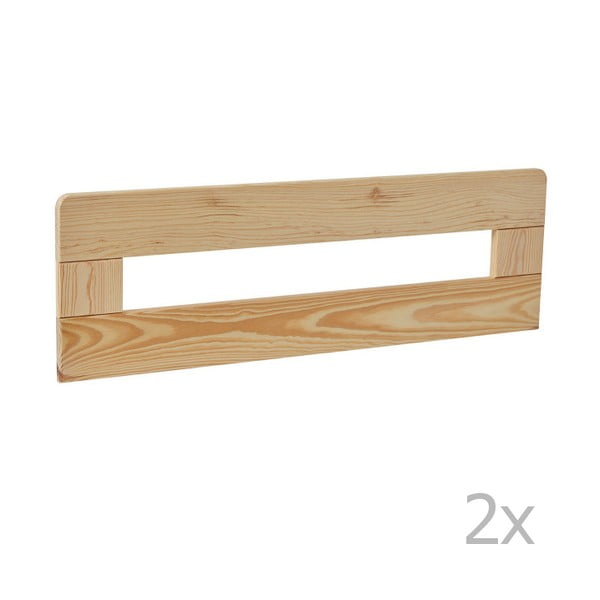 Komplet 2 rjavih lesenih pregrad za otroško posteljico Pinio Simple, 160 x 70 cm