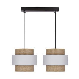 Bela/naravna viseča svetilka s senčnikom iz ratana ø 20 cm Rattan – Candellux Lighting