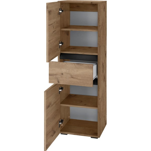 Visoka in ozka kopalniška omarica v hrastovem dekorju 38x130 cm Wisla – Støraa-image-3