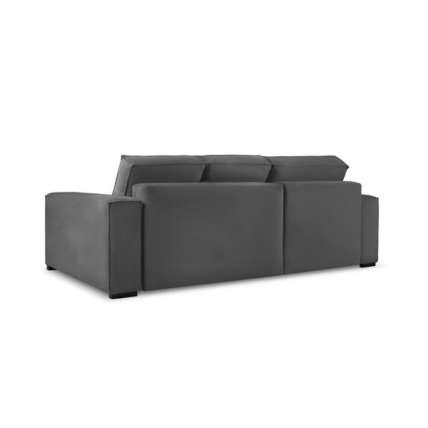 Svetlo siva žametna raztegljiva sedežna garnitura Mazzini Sofas Azalea-image-3