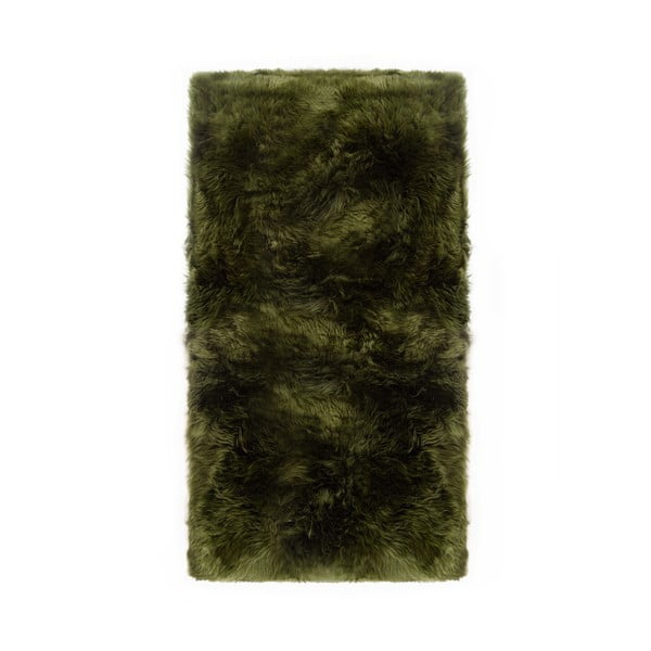 Temno zelena preproga iz ovčje kože Royal Dream Zealand Natur, 70 x 140 cm