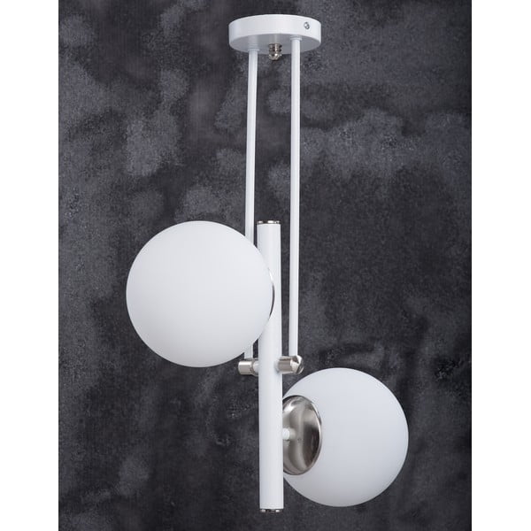 Bela/v srebrni barvi viseča svetilka s steklenim senčnikom ø 15 cm Libra – Squid Lighting-image-3