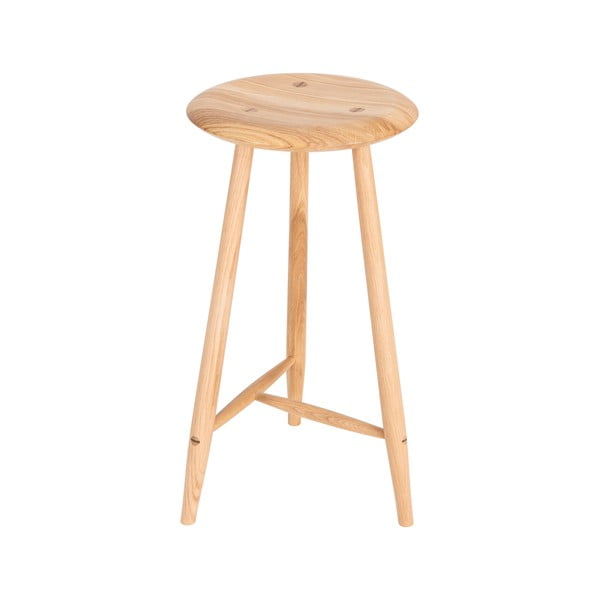 Barsko stol iz masivnega hrasta v naravni barvi (višina sedeža 65 cm) Blanc – Gazzda-image-3