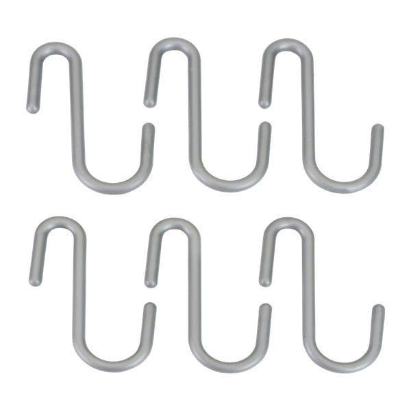 Plastični viseči obešalniki v kompletu 6 ks v srebrni barvi City – Metaltex-image-1