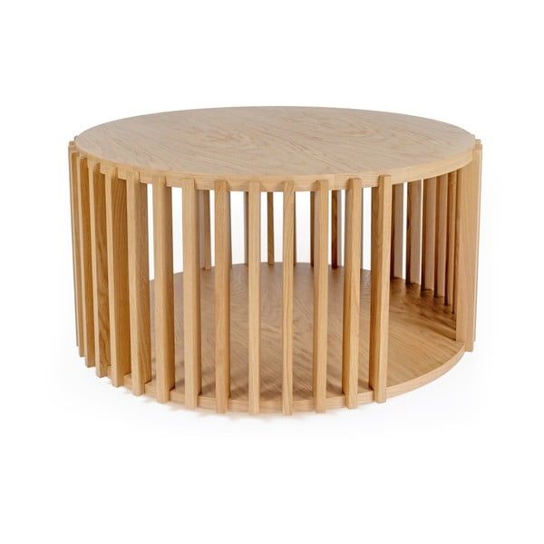 Hrastova kavna mizica Woodman Drum, ø 83 cm-image-3