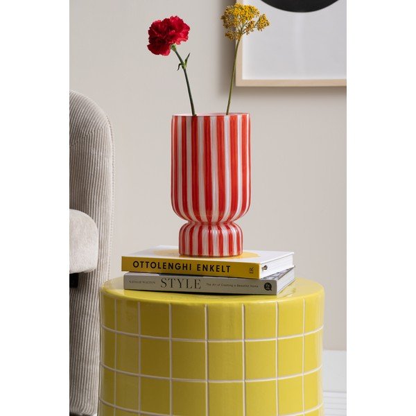 Rdeča steklena vaza (višina 26 cm) Rayado Retro – PT LIVING-image-1