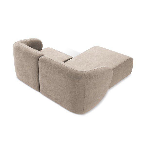 Svetlo rjava kotna sedežna garnitura iz šenilje (levi kot/z ležalnikom) Lani – Makamii-image-3