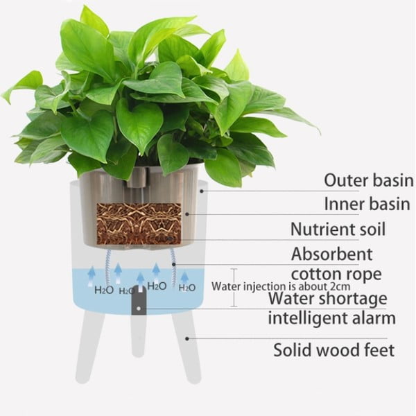 Bel samozalivalni cvetlični lonček Tomasucci Calla, ø 22,8 cm-image-4
