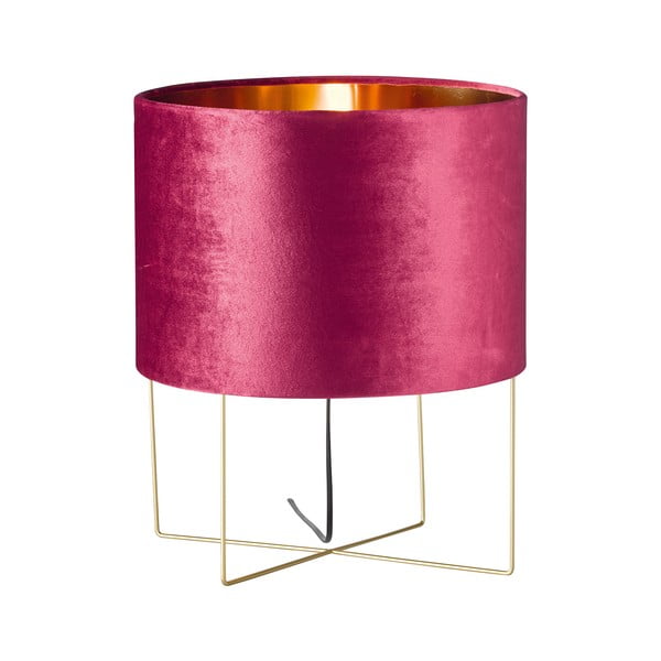 Vijolična namizna svetilka s tekstilnim senčilom (višina 43 cm) Aura – Fischer & Honsel