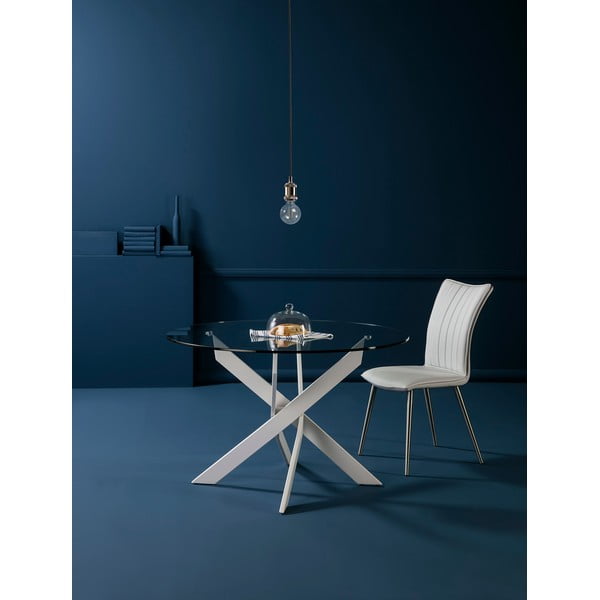 Okrogla jedilna miza s stekleno mizno ploščo 120x120 cm Ruth – Marckeric-image-1