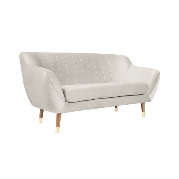 Bež žametna zofa Mazzini Sofas Benito, 158 cm-image-2