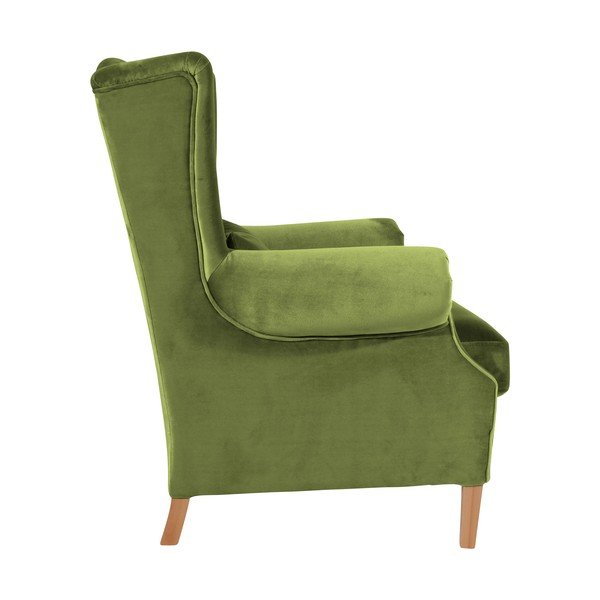 Olivno zelen žametni fotelj Max Winzer Harvey Velvet-image-4