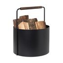 Črna kovinska košara za drva Blomus Fireplace
