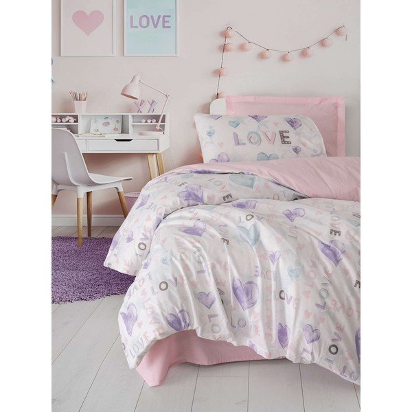 Rožnata enojna otroška posteljnina 200x140 cm Lovella  – Mijolnir