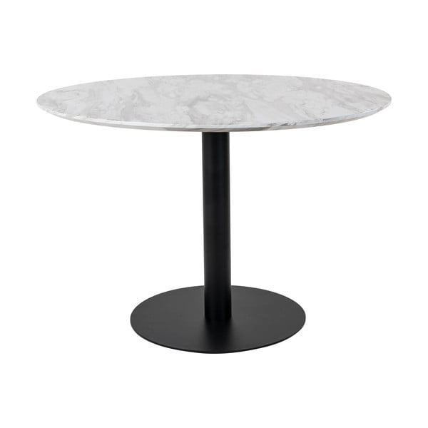 Okrogla jedilna miza z mizno ploščo v marmornem dekorju ø 110 cm Bolzano – House Nordic