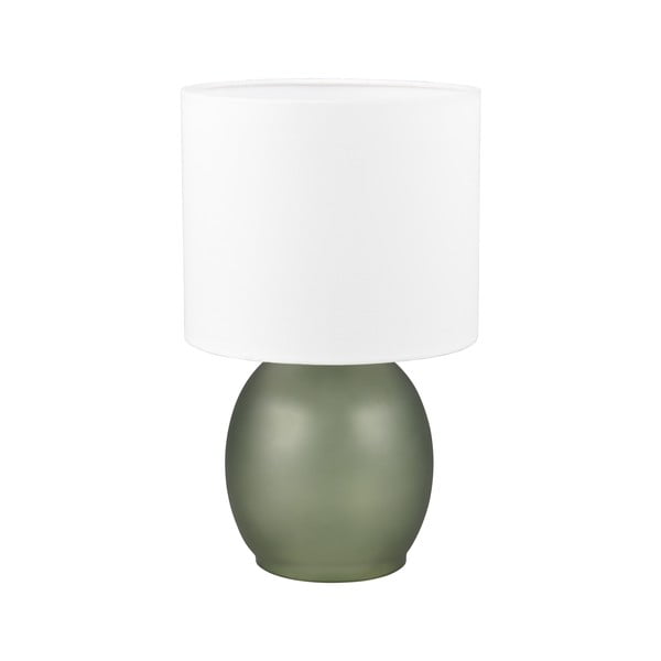 Bela/zelena namizna svetilka s tekstilnim senčnikom (višina 29 cm) Vela – Trio
