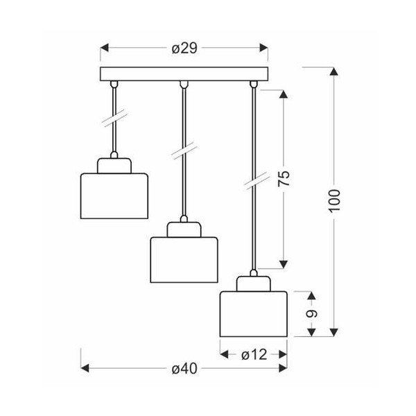 Črna kovinska viseča svetilka Wama - Candellux Lighting-image-1