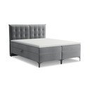 Siva boxspring postelja s prostorom za shranjevanje 180x200 cm Mikana – Makamii