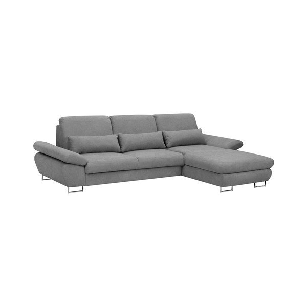 Svetlo siva Windsor & Co Sofas Pi raztegljiv kavč, desni kot-image-1