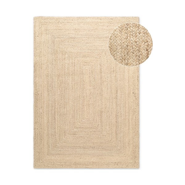 Obojestranska ročno tkana preproga iz jute v svetli naravni barvi 60x90 cm Sharmila Natural White – Hanse Home